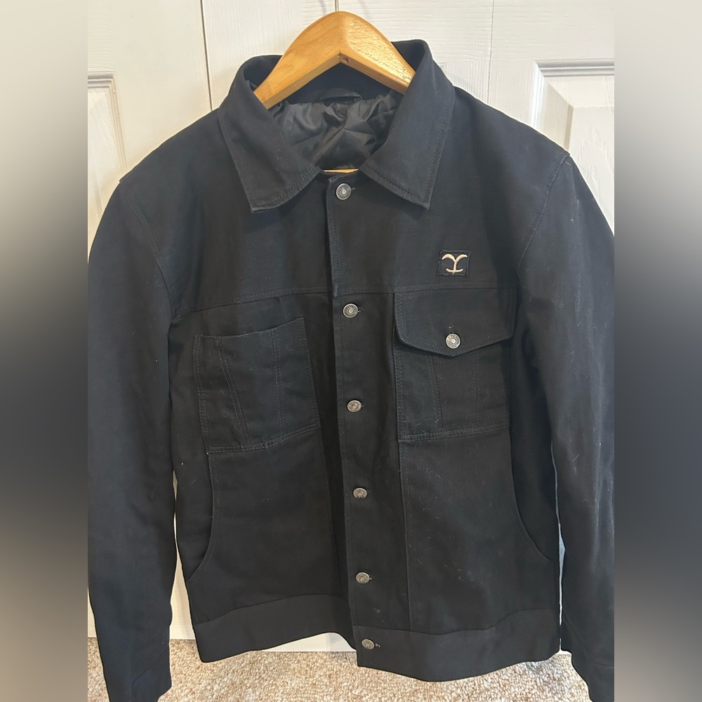 Denim&Co Men's Black Yellowstone Rip Button Jacket Coat